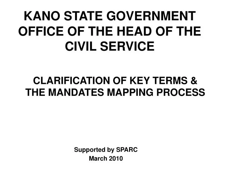 kano state government office of the head of the civil service