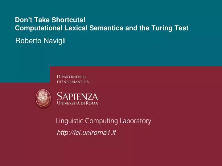 don t take shortcuts computational lexical semantics and the turing test