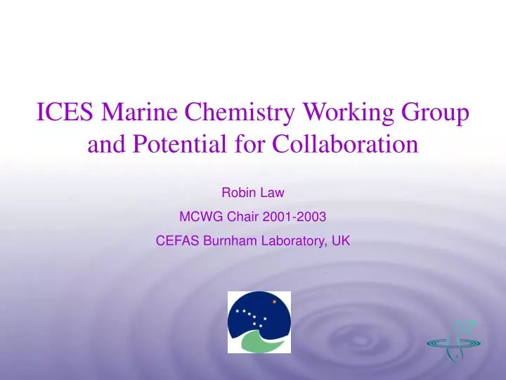ices marine chemistry working group and potential for collaboration