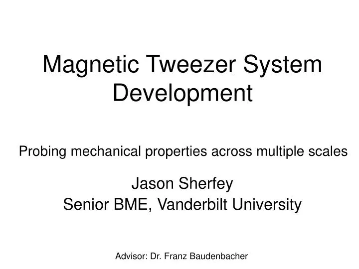 magnetic tweezer system development