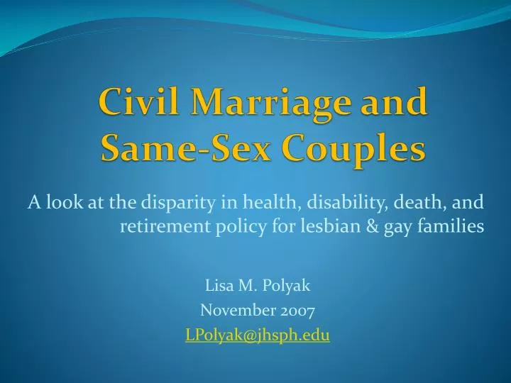 civil marriage and same sex couples