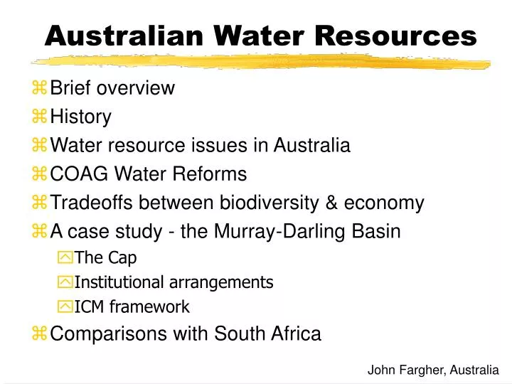 australian water resources