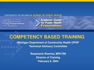 COMPETENCY BASED TRAINING
