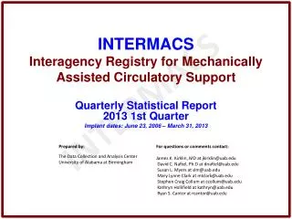 INTERMACS Interagency Registry for Mechanically Assisted Circulatory Support