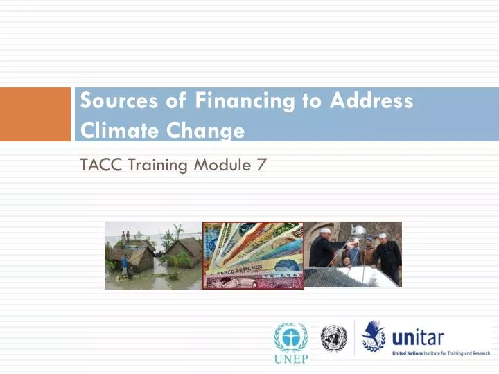 sources of financing to address climate change