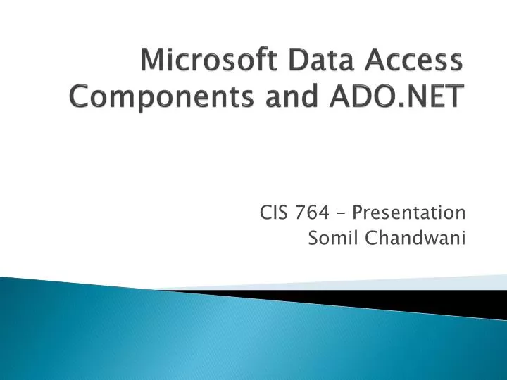 microsoft data access components and ado net