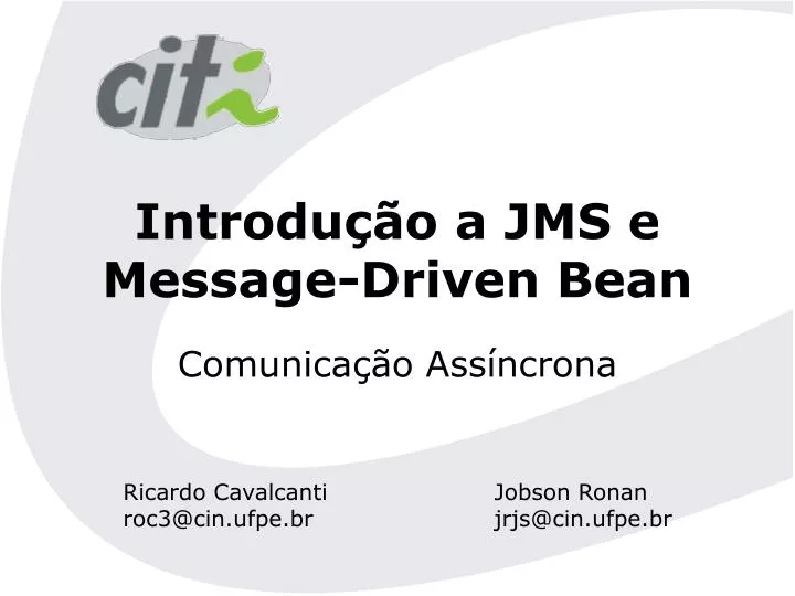 introdu o a jms e message driven bean