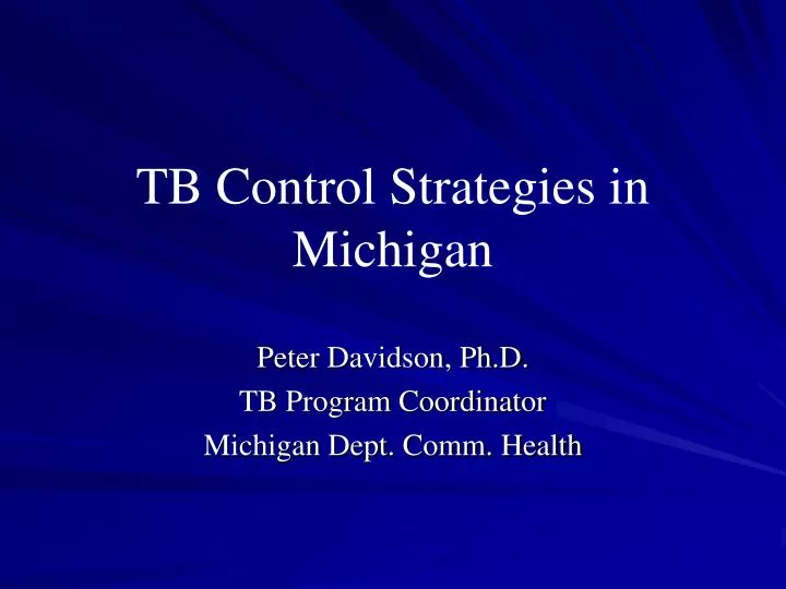 tb control strategies in michigan