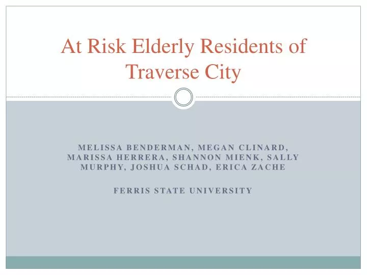 at risk elderly residents of traverse city