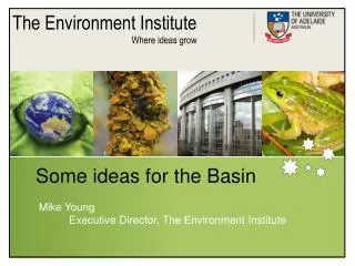 Some ideas for the Basin Mike Young Executive Director, The Environment Institute