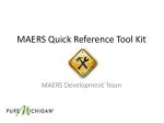 MAERS Quick Reference Tool Kit - slide 1