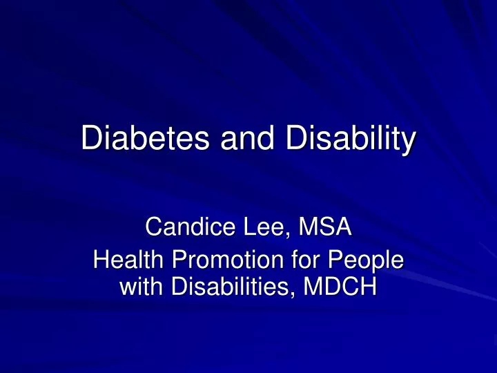 diabetes and disability