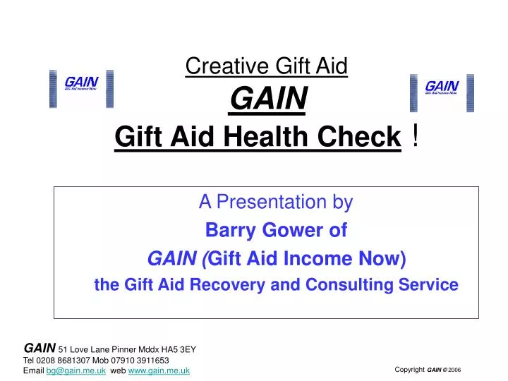 creative gift aid gain gift aid health check