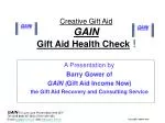 Creative Gift Aid GAIN Gift Aid Health Check !
