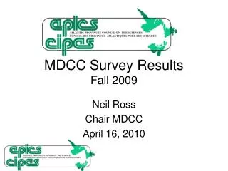 MDCC Survey Results Fall 2009