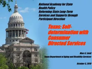 Texas: Self-determination with Consumer Directed Services