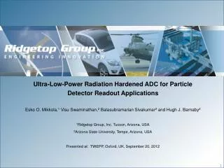 Ultra-Low-Power Radiation Hardened ADC for Particle Detector Readout Applications
