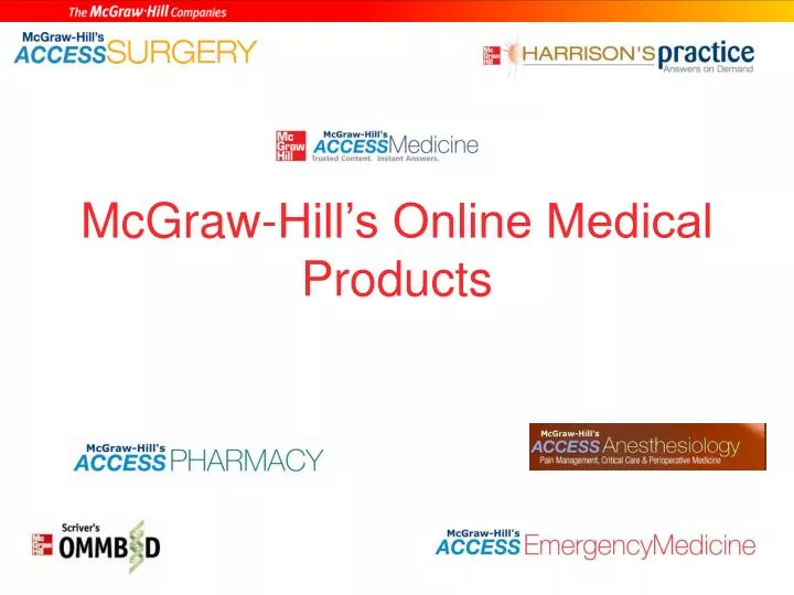mcgraw hill s online medical products
