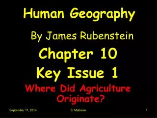 Human Geography By James Rubenstein