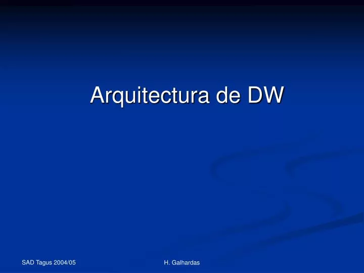 arquitectura de dw