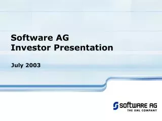 Software AG Investor Presentation