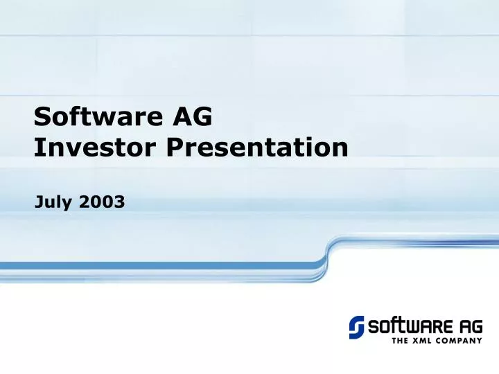 software ag investor presentation