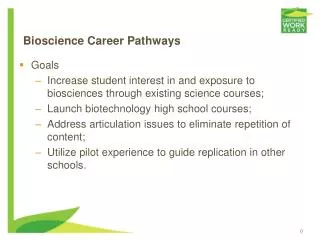 Bioscience Career Pathways