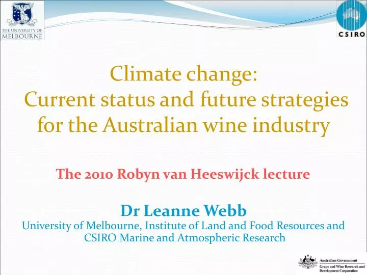 climate change current status and future strategies for the australian wine industry