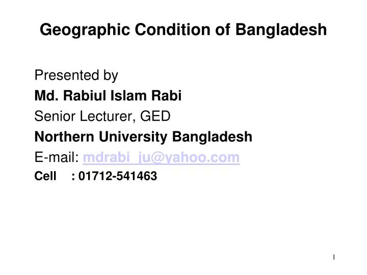 geographic condition of bangladesh