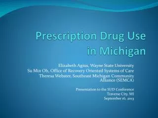 Prescription Drug Use in Michigan