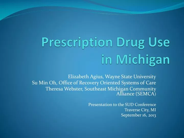 prescription drug use in michigan