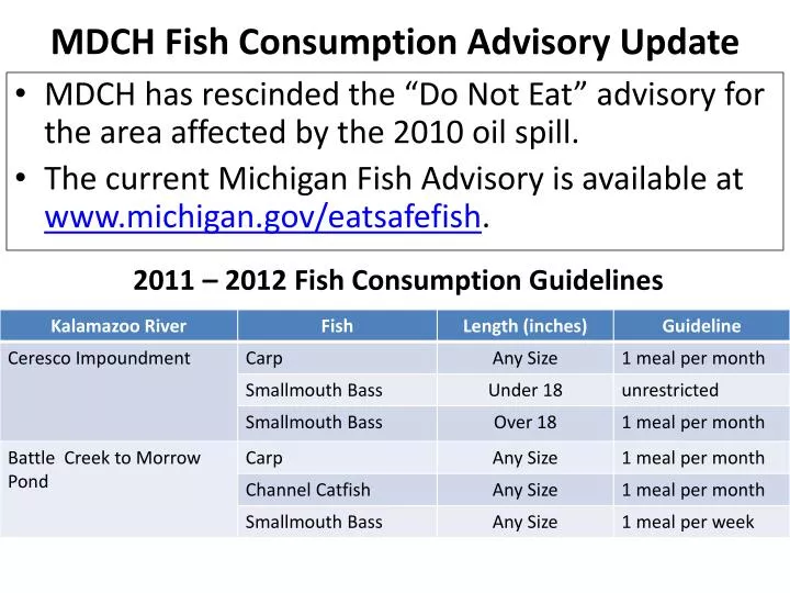 mdch fish consumption advisory update