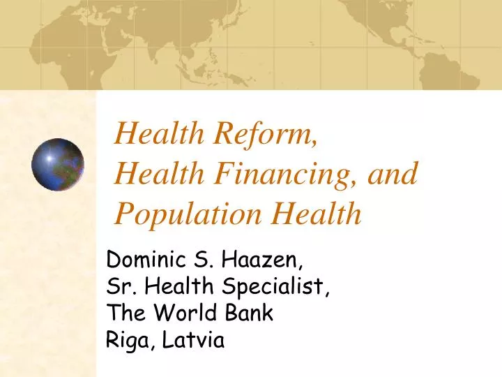 health reform health financing and population health