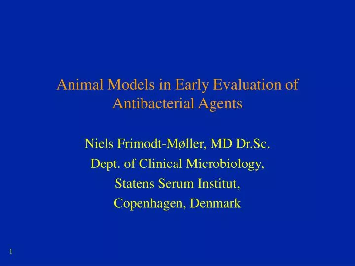 animal models in early evaluation of antibacterial agents