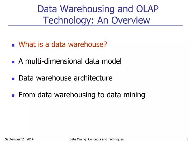 data warehousing and olap technology an overview