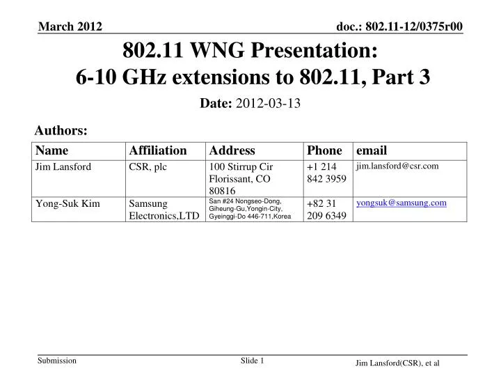 802 11 wng presentation 6 10 ghz extensions to 802 11 part 3