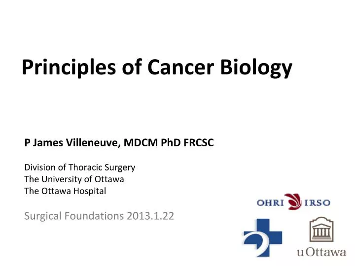 principles of cancer biology
