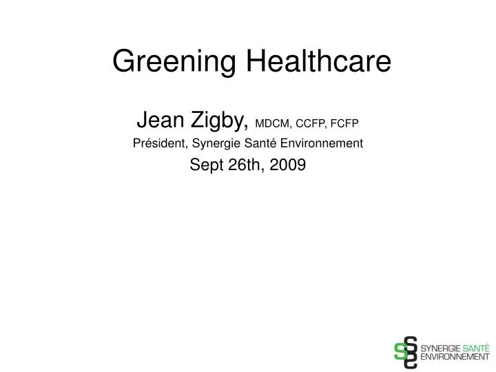 greening healthcare