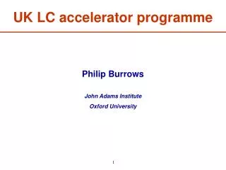 UK LC accelerator programme