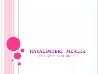 hayal mdek meslek