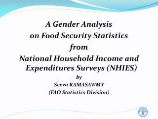 A Gender Analysis on Food Security Statistics from