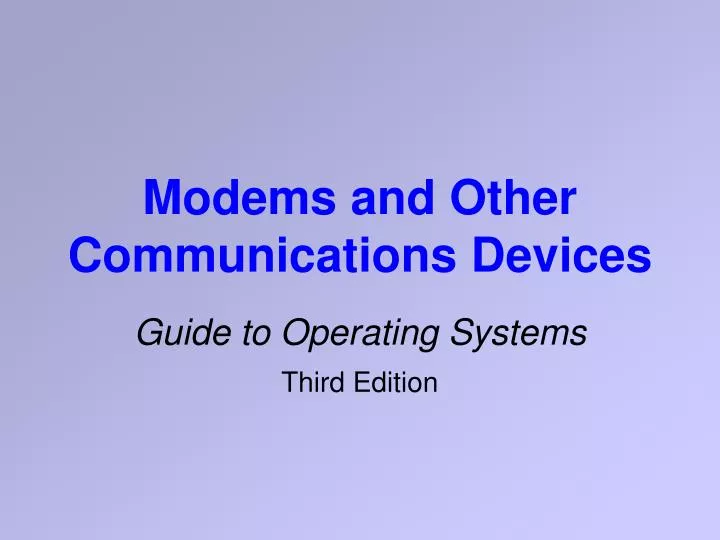 modems and other communications devices