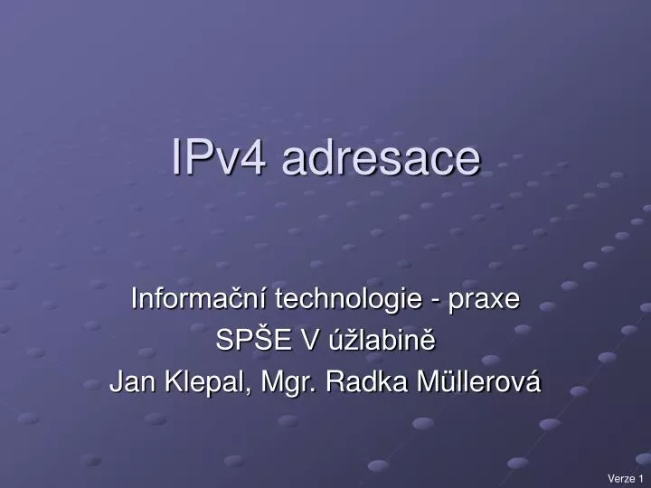 ipv4 adresace