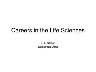 careers in the life sciences