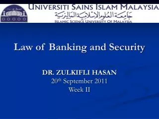 Law of Banking and Security