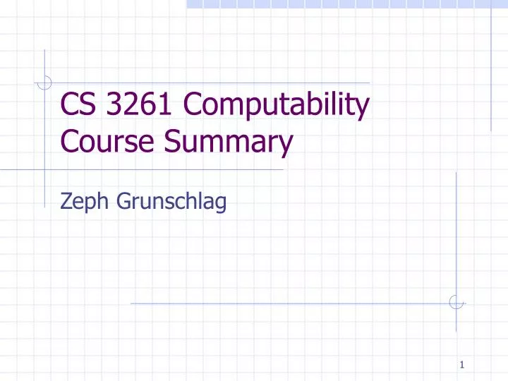 cs 3261 computability course summary