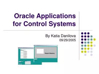 Oracle Applications for Control Systems