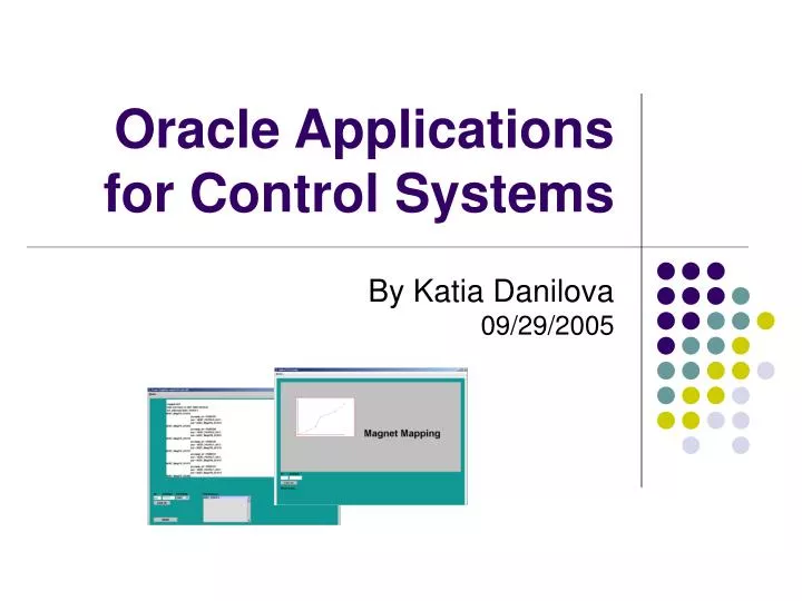 oracle applications for control systems