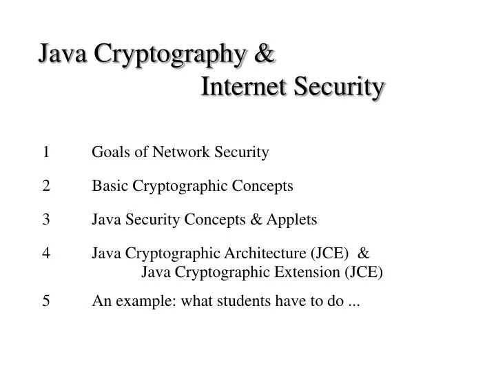java cryptography internet security