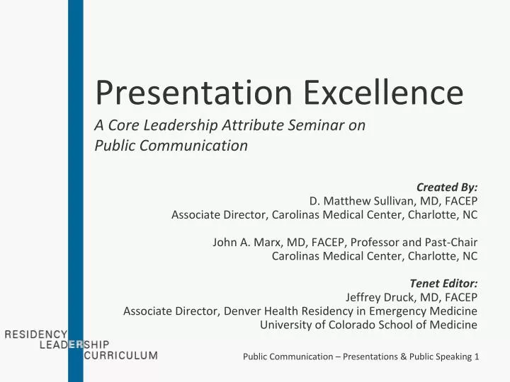 presentation excellence a core leadership attribute seminar on public communication